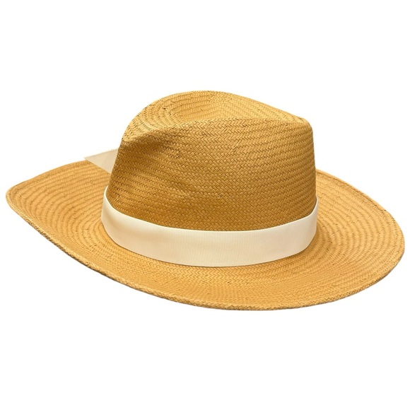 Kathy Jeanne Straw Hat with White Bow - Picture 2 of 5